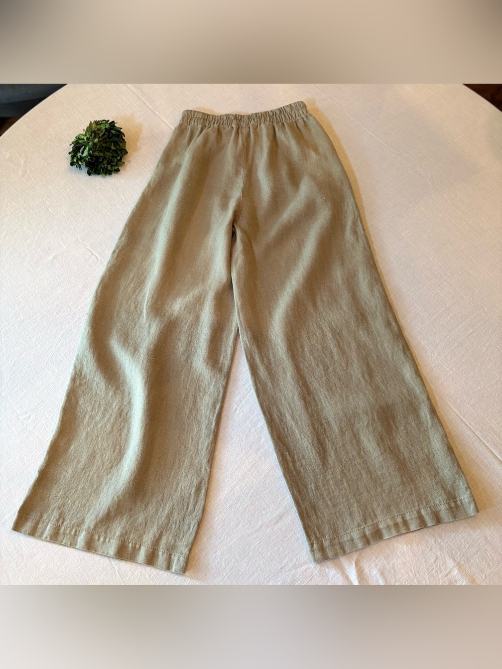 Zara Olive Green Wide-Leg Linen Women’s Pants. Sz XS - Picture 2 of 8